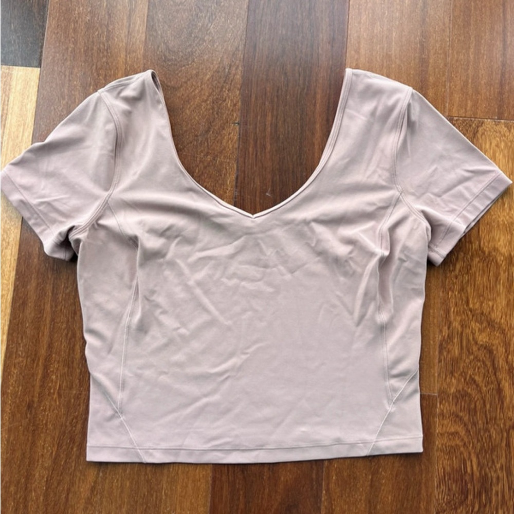 Lululemon Elegant Mauve V-Neck Crop Top workout top